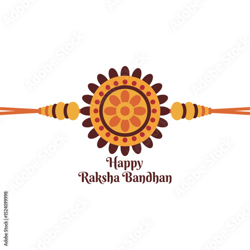 Flat Vector Rakhi Design for Raksha Bandhan.