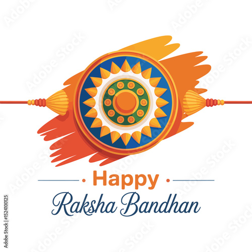 Flat Vector Rakhi Design for Raksha Bandhan.