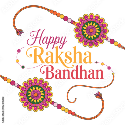Flat Vector Rakhi Design for Raksha Bandhan.