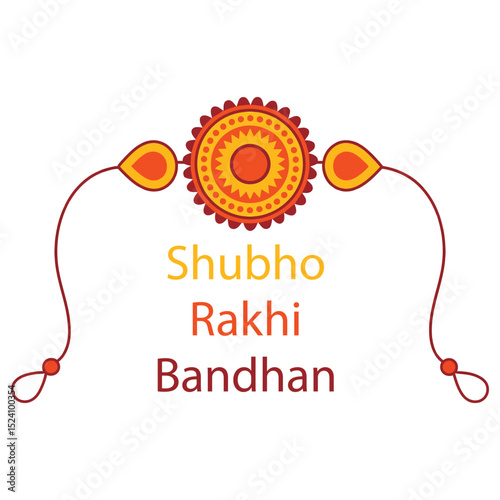 Flat Vector Rakhi Design for Raksha Bandhan.