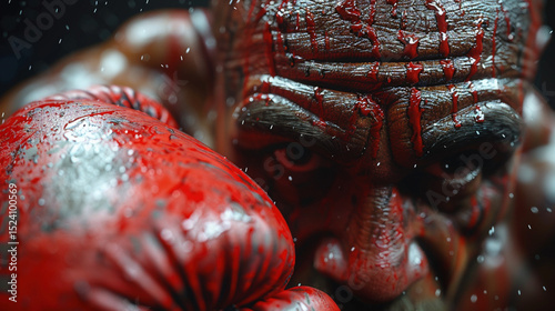 Determined Boxer's Glove Impact