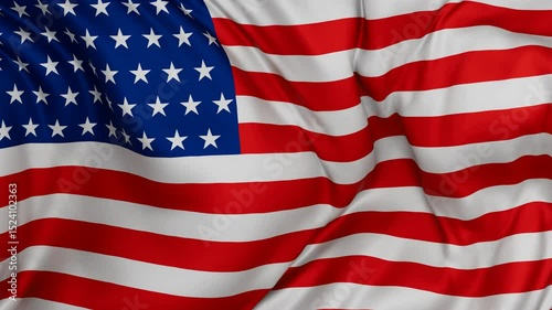 United States of America or USA flag swaying in the wind, endless cycled loop video background