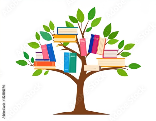Books growing on a tree