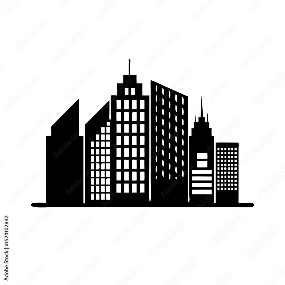 Obraz premium city skyline vector illustration