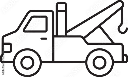 Minimalist Tow Truck Line Art Illustration