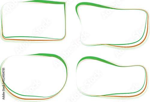 green orange abstract curved frames shapes collection