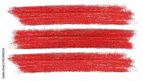 Three horizontal, textured, crimson paint strokes