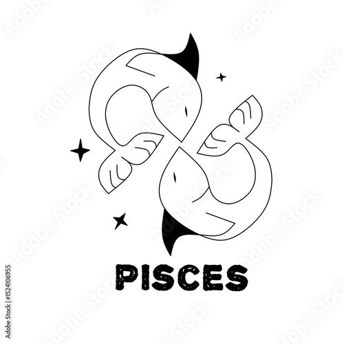 abstract flower logo, pisces logo, zodiac pisces, zodiac, symbol of pisces zodiac
