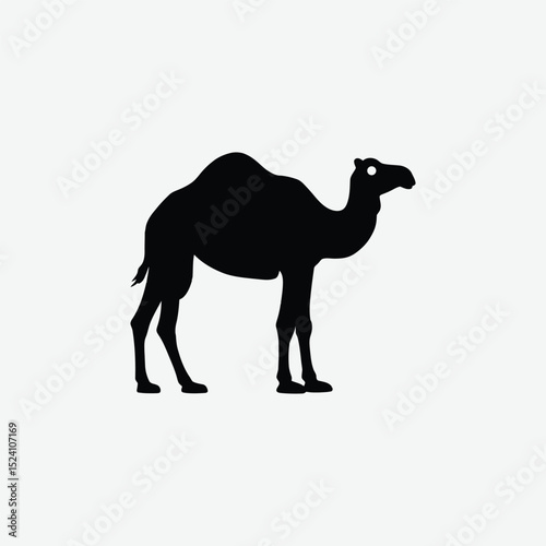 Download a premium camel vector silhouette in high resolution. Perfect for desert-themed designs, logos, travel graphics, wildlife art, and educational or cultural illustrations.