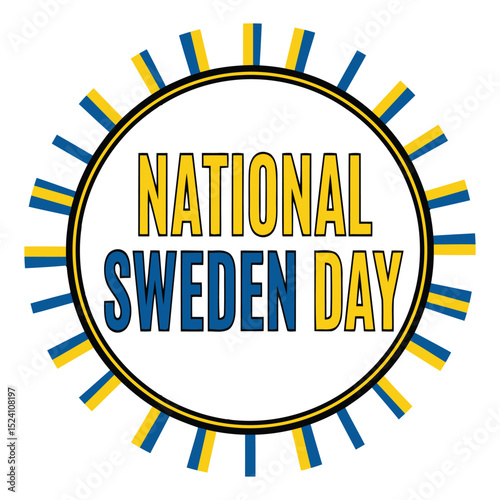 Celebrating national sweden day badge