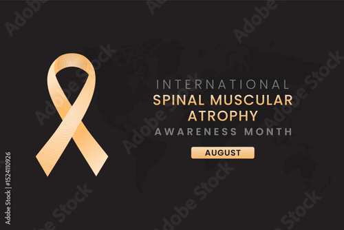 Spinal Muscular Atrophy Awareness Month background design with Creamy silk ribbon.