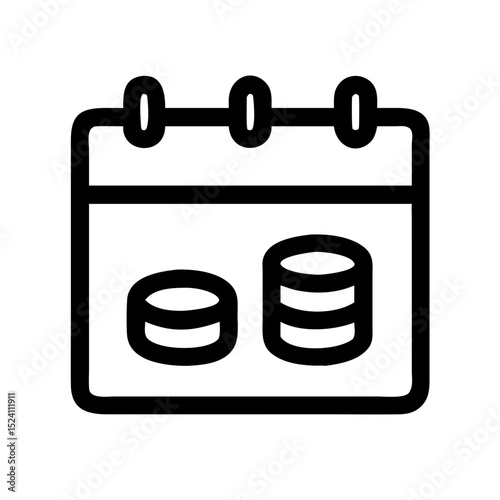 Financial Calendar Icon Representing Budget Planning and Money Management for Websites, Blogs, Financial Education, and Investment Awareness  
