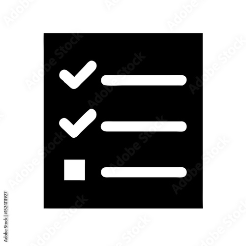 Checklist Icon with Checked Boxes and Empty Checkbox for Productivity Apps, Task Management Tools, Organizational Blogs, and User Interface Design  