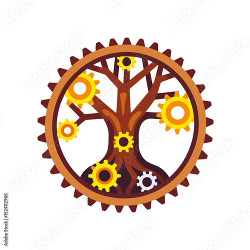 Tree-of-life-gear-mechanism-icon-illustration-nature-technology