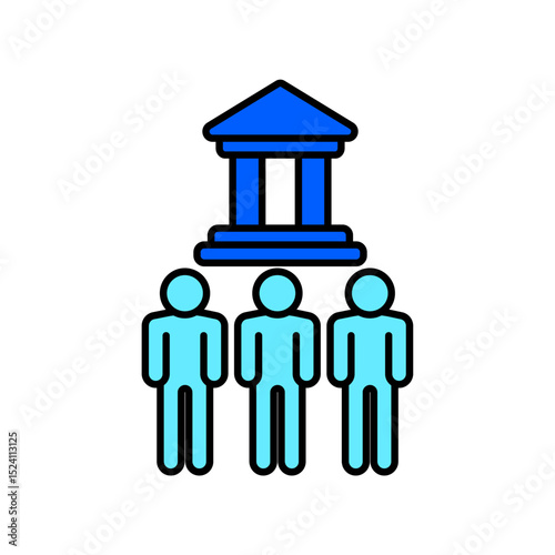 Icon a public administration, isolated against a clean background.
