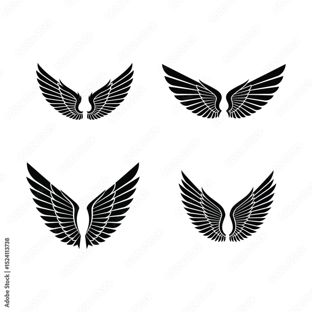 Obraz premium Intricate Wing Patterns for Tattoo Designs