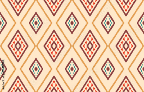 Geometric ethnic oriental ikat seamless pattern  color oriental. Aztec ornament print. Design for background ,curtain, carpet, wallpaper, clothing, wrapping, Batik, vector illustration.