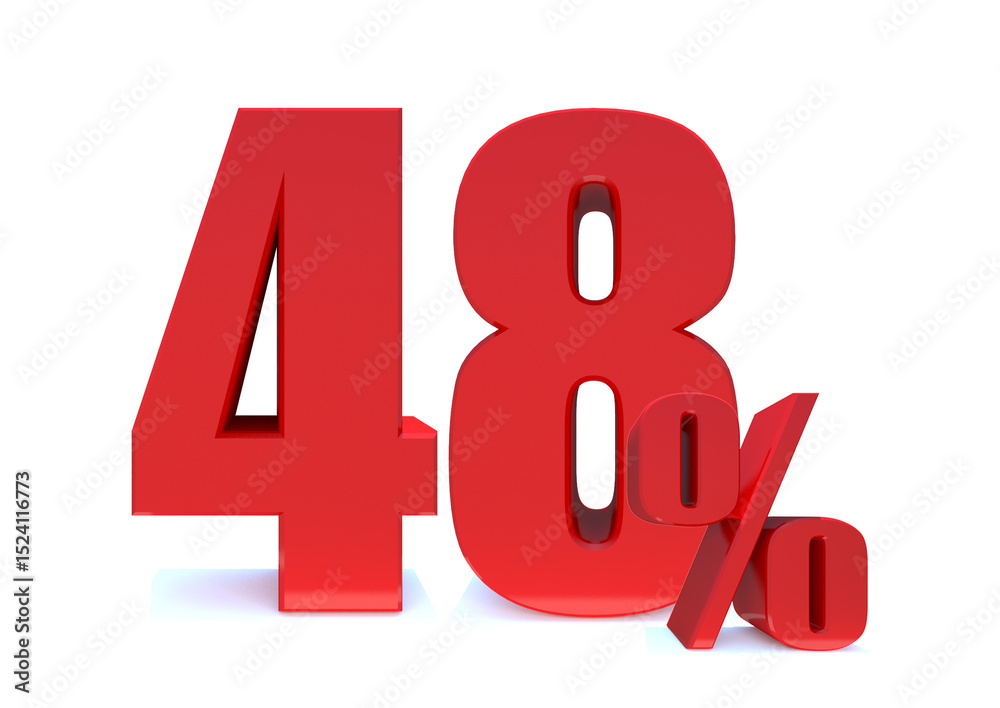 Obraz premium 48 Percent off 3d Sign on White Background, Special Offer 48% Discount Tag, Sale Up to 48 Percent Off,big offer, Sale, Special Offer Label, Sticker, Tag, Banner, Advertising, offer ... See More 