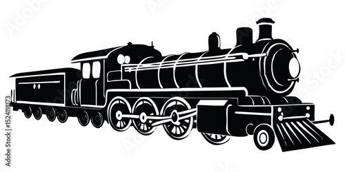 Vintage steam locomotive on a railway track