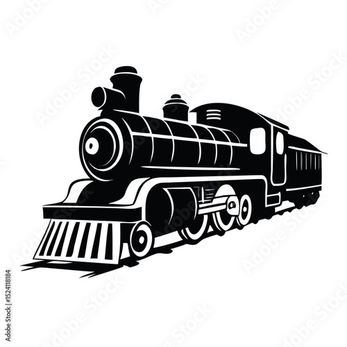 steam locomotive isolated on white