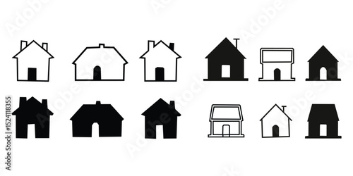 Simple house . Smart home icon collection. Main page pictogram in filled, thin line, outline editable Stroke. House, Technology, Wireless. Professional vector icon.