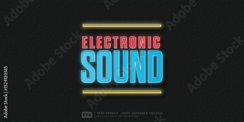 Electronic Sound 3D Cartoon Editable Text Effect | Premium Font Template