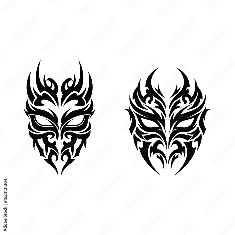 Naklejka premium Stylish Mask Motifs for Artistic Expression
