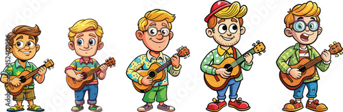 man playing guitar cartoon vector illustration
