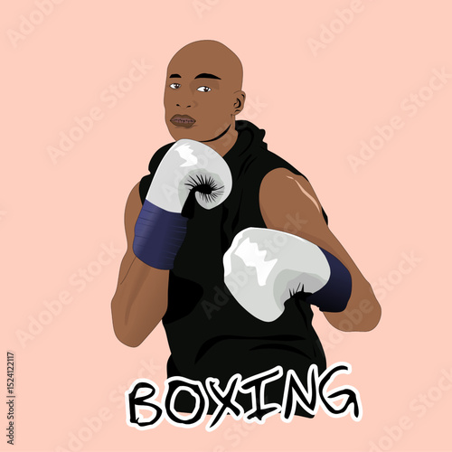 boxer with boxing gloves