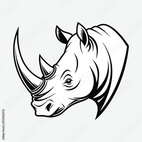 Rhino head logo template illustration vector