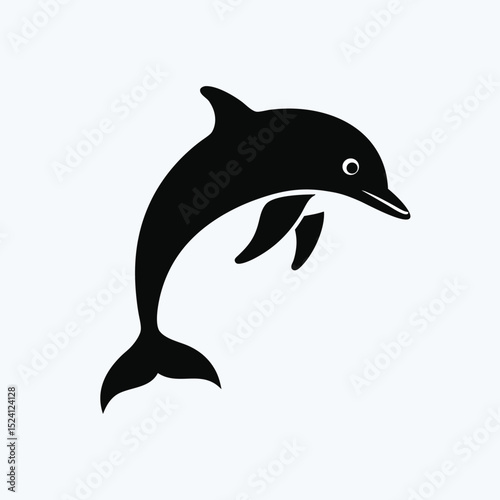 silhouette vector icon of Dolphin on white background in Adobe Illustrator Artwork