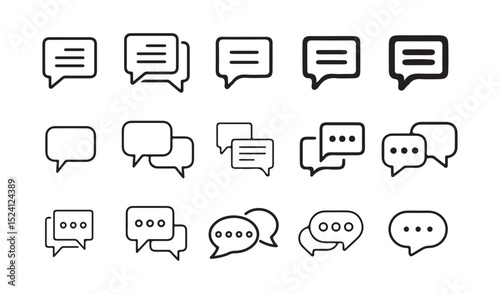 Chat icon.Line chat icons for flat design. Talk baloon icons. Chat speech bubble. Chat message glyph icon. Conversation symbol. Vector eps 10