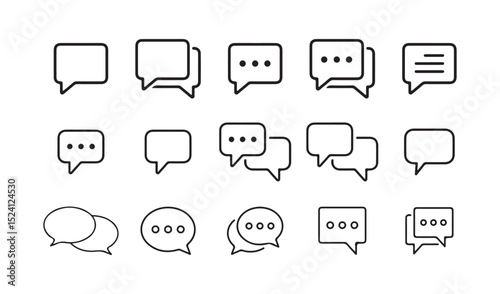 Chat icon.Line chat icons for flat design. Talk baloon icons. Chat speech bubble. Chat message glyph icon. Conversation symbol. Vector eps 10