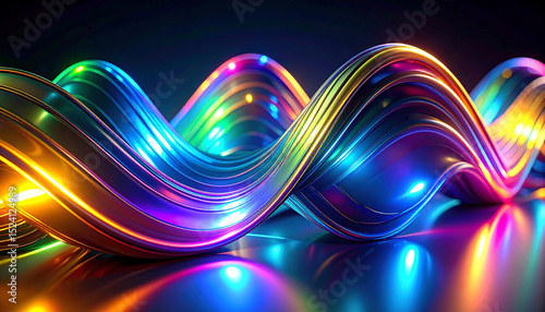 Colorful Flowing Lines: A mesmerizing visual of vibrant, rainbow-colored, flowing lines with a gradient effect, creating a sense of movement and energy.
