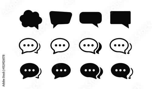 Social media message sign. Blue Text Message icon set in line style. Chat message symbol, Vector eps 10