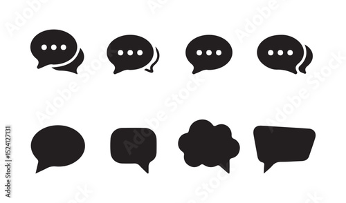 Speech bubble icon set. Chat message signs. Talk bubble icon collection. Social media message. Vector illustration eps 10