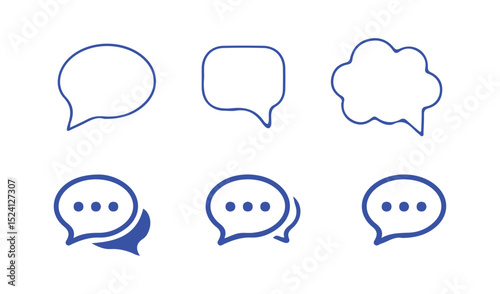 chat message icon set, Talk bubble icon collection. Chat speech bubble, Social media message. Vector illustration eps 10