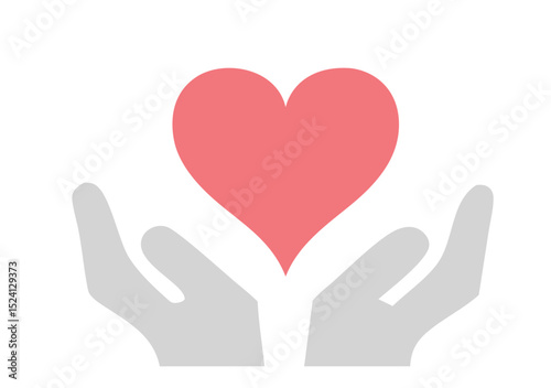 A pair of hands gently cradling a vibrant pink heart, symbolizing care, compassion, and support.