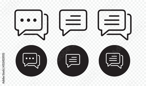 Collection of Chat Bubbles – Flat Line Icons for Messaging Apps. Vector illustration