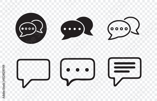 Text Message and Speech Bubble Icon Set – UI Elements
