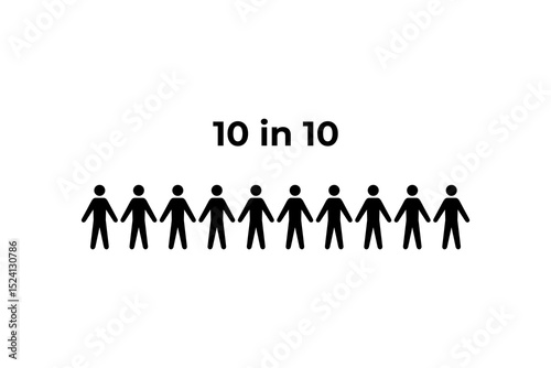 10 in 10 Representation of a Proportion human figure icon statistic prevalence