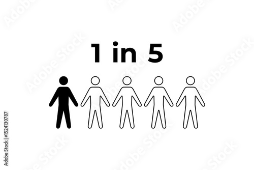 1 in 5 Representation of a Proportion human figure icon statistic prevalence