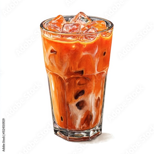 Refreshing Iced Beverage with Ice Cubes Served in a Clear Glass for a Cool Summer Drink Experience