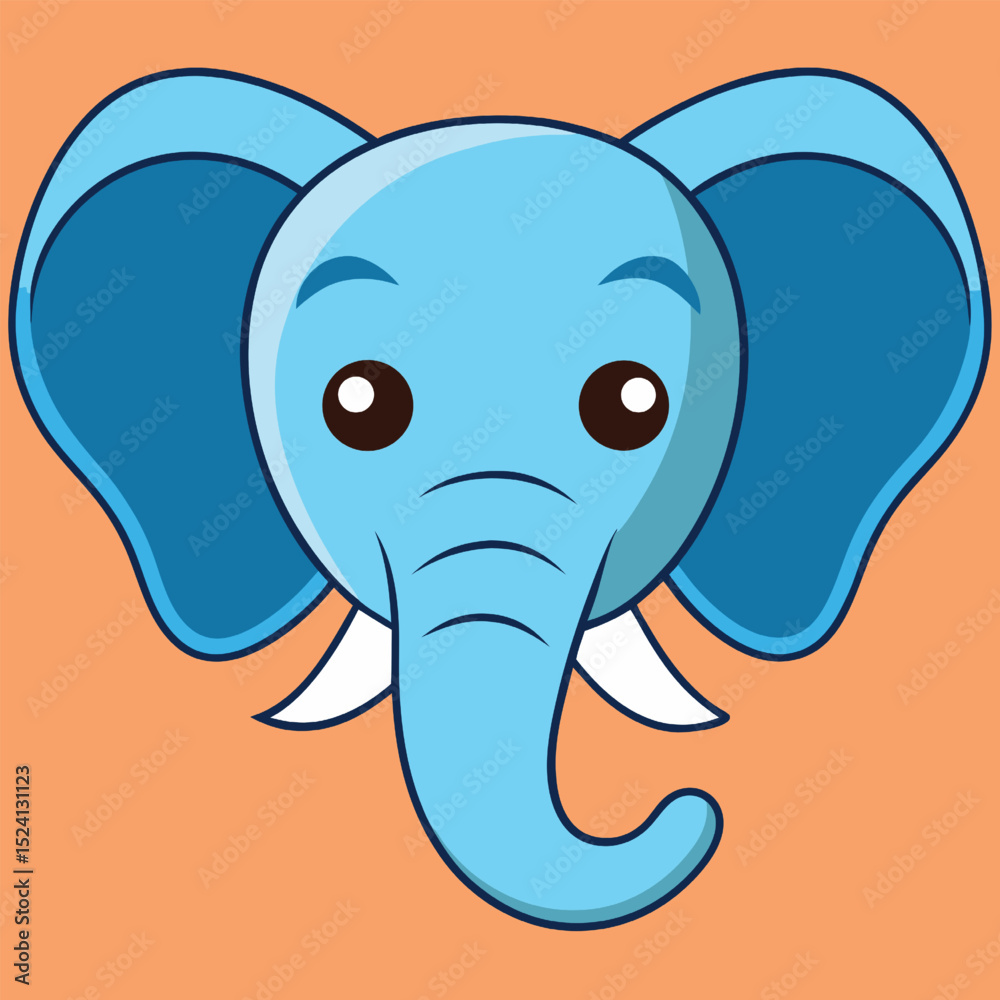 Naklejka premium Elephant head silhouette 