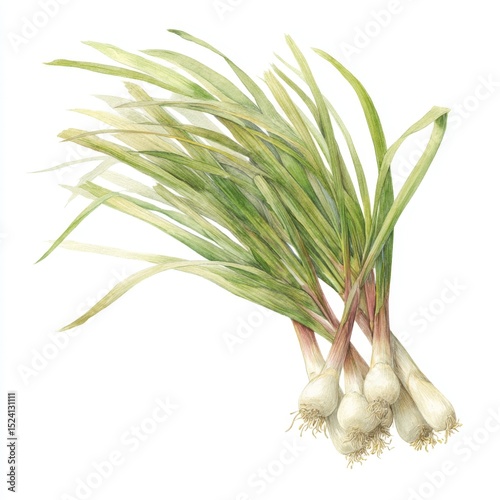 Fresh Green Onions with Long Green Tops and Small White Bulbs Perfect for Culinary Dishes and Healthy Cooking