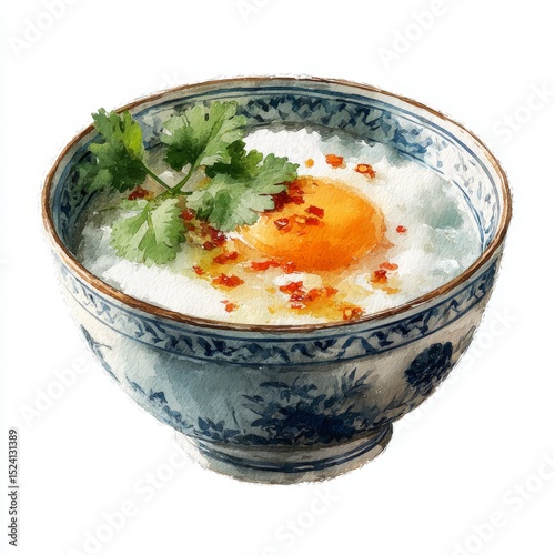 Freshly Cracked Egg in Bowl with Herbs and Spices on a Textured Background for Culinary Inspiration and Recipe Ideas