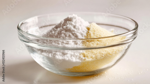 Mixing powder salt and sugar in a glass prep bowl