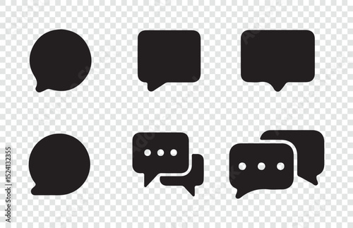 Black Chat, message icon or logo isolated sign symbol. peech bubble collection. vector illustration eps 10