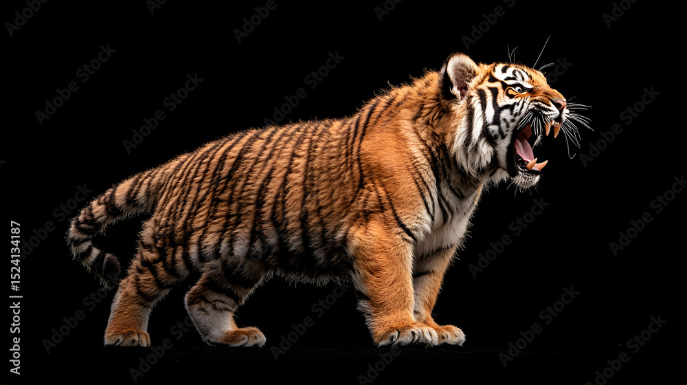 Obraz premium tiger on black background