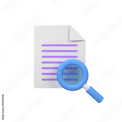 Search for media files isolated 3d render icon illustration
